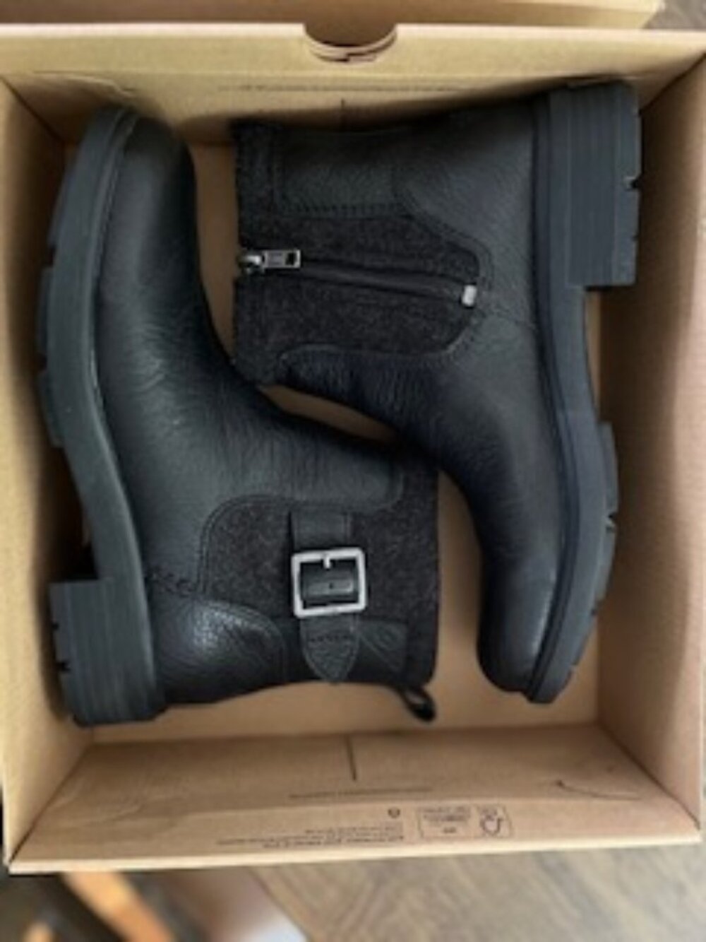 UGG Harrison moto boots, black, with inside zip. Size 7.5